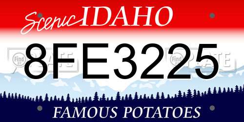 8FE3225 Idaho License Plate