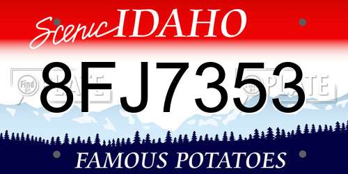 8FJ7353 Idaho License Plate