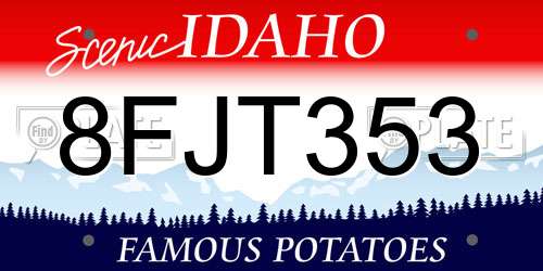 8FJT353 Idaho License Plate