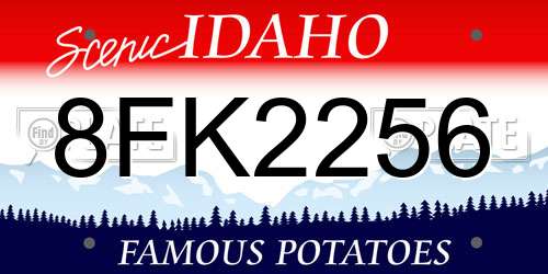 8FK2256 Idaho License Plate