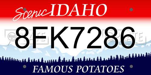 8FK7286 Idaho License Plate
