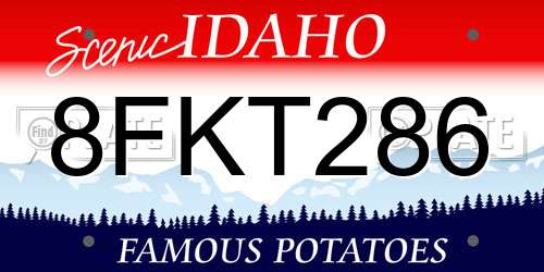 8FKT286 Idaho License Plate