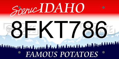8FKT786 Idaho License Plate