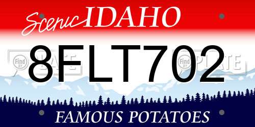 8FLT702 Idaho License Plate