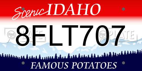 8FLT707 Idaho License Plate