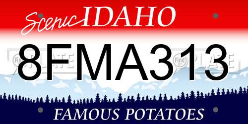 8FMA313 Idaho License Plate