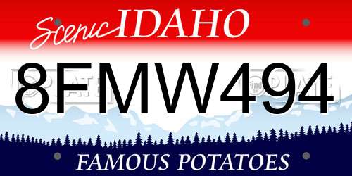 8FMW494 Idaho License Plate