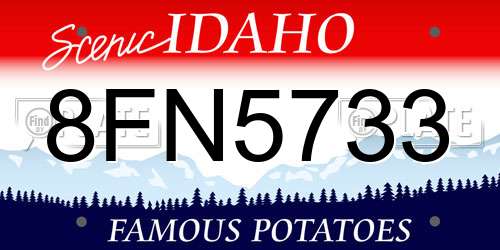 8FN5733 Idaho License Plate