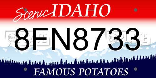 8FN8733 Idaho License Plate