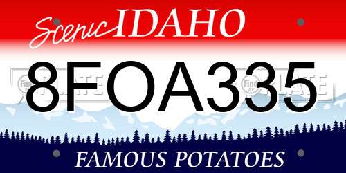 8FOA335 Idaho License Plate