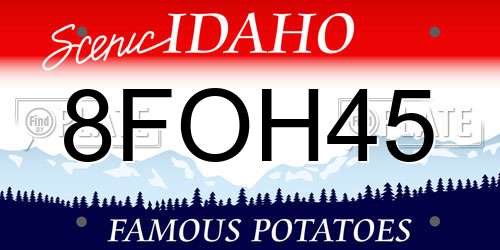 8FOH45 Idaho License Plate
