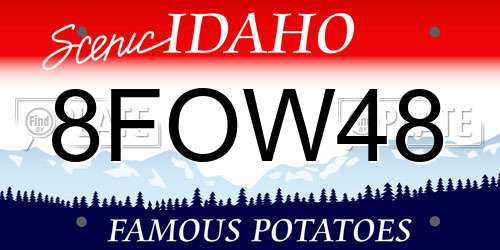 8FOW48 Idaho License Plate