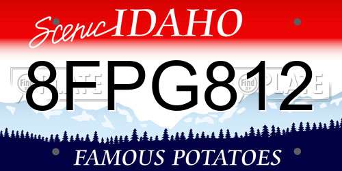 8FPG812 Idaho License Plate