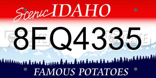 8FQ4335 Idaho License Plate
