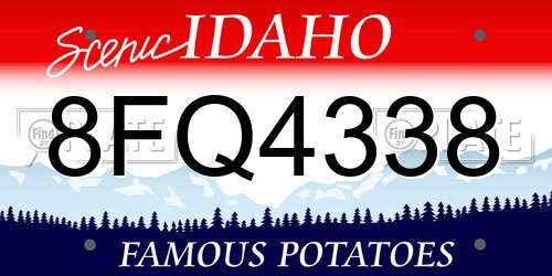 8FQ4338 Idaho License Plate