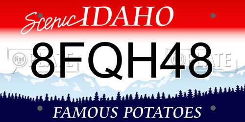 8FQH48 Idaho License Plate