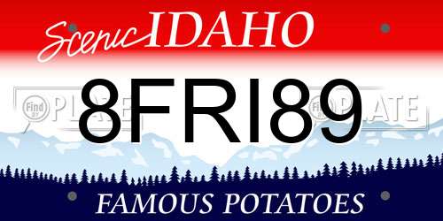 8FRI89 Idaho License Plate