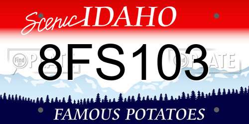8FS103 Idaho License Plate