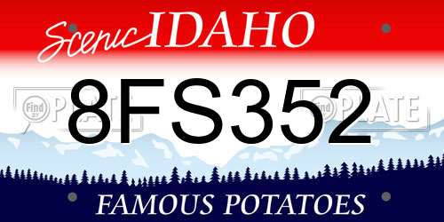 8FS352 Idaho License Plate