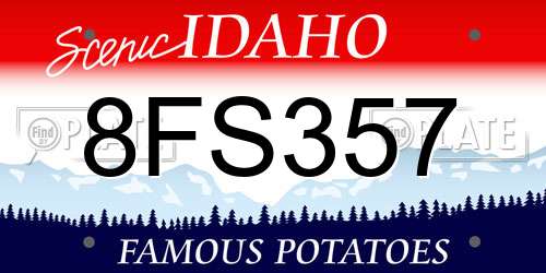 8FS357 Idaho License Plate