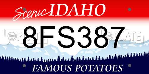 8FS387 Idaho License Plate