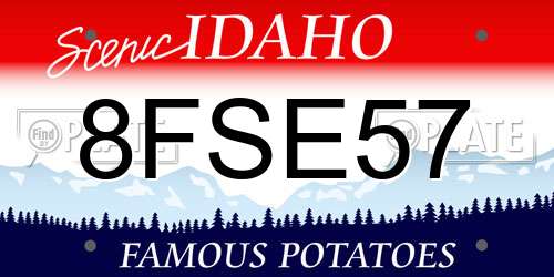 8FSE57 Idaho License Plate