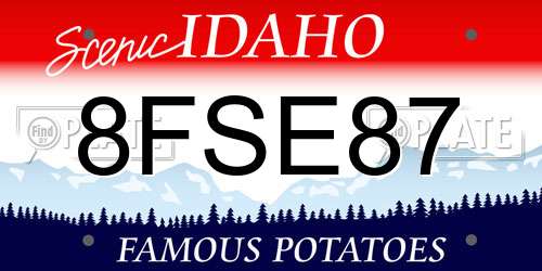 8FSE87 Idaho License Plate