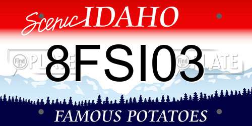 8FSI03 Idaho License Plate