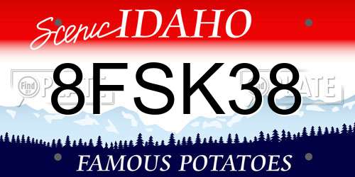 8FSK38 Idaho License Plate