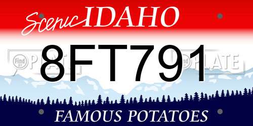 8FT791 Idaho License Plate