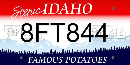8FT844 Idaho License Plate