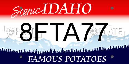 8FTA77 Idaho License Plate