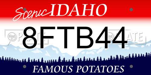 8FTB44 Idaho License Plate
