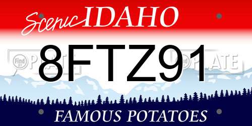 8FTZ91 Idaho License Plate