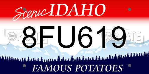 8FU619 Idaho License Plate
