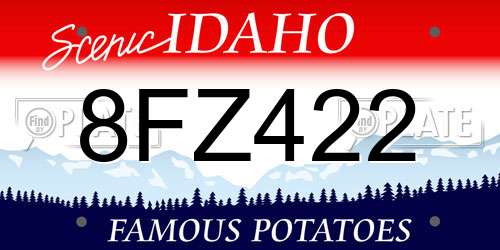 8FZ422 Idaho License Plate