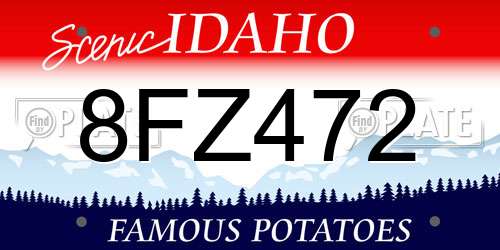 8FZ472 Idaho License Plate