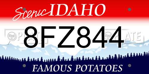 8FZ844 Idaho License Plate