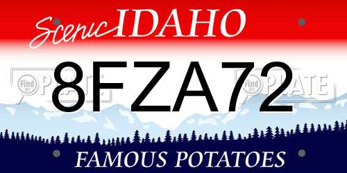 8FZA72 Idaho License Plate
