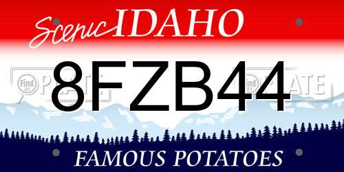 8FZB44 Idaho License Plate