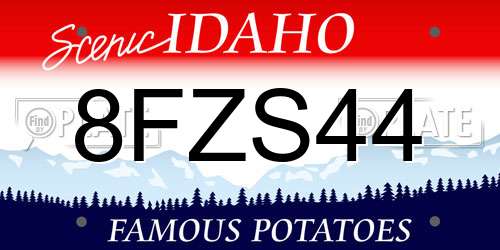 8FZS44 Idaho License Plate