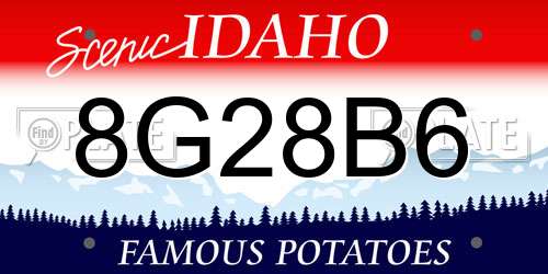 8G28B6 Idaho License Plate