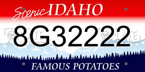 8G32222 Idaho License Plate