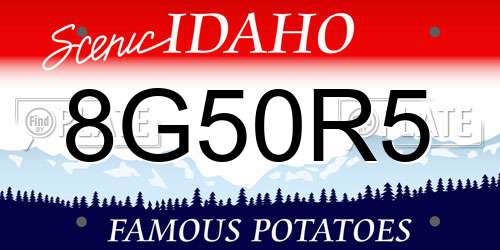 8G50R5 Idaho License Plate