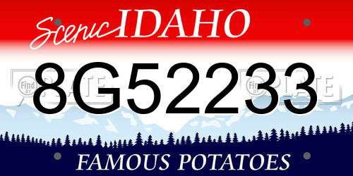 8G52233 Idaho License Plate