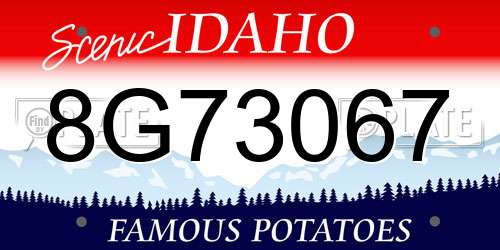 8G73067 Idaho License Plate