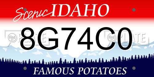 8G74C0 Idaho License Plate