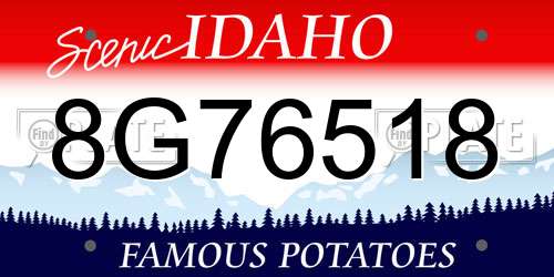 8G76518 Idaho License Plate