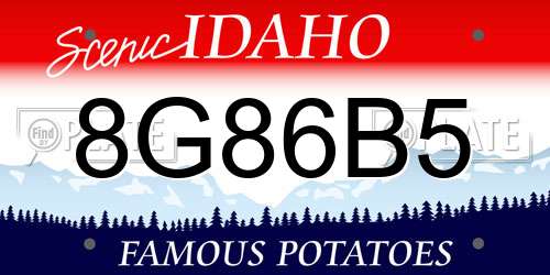 8G86B5 Idaho License Plate