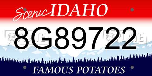 8G89722 Idaho License Plate